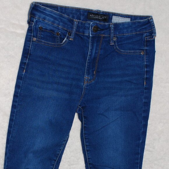 Jegging High Waist 28” Inseam Aeropostale Size 4 reg Dark Blue Jeans EUC - Picture 1 of 6